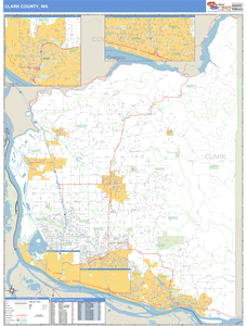 Clark County, Washington Zip Code Wall Map
