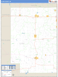 Clark County, Wisconsin Zip Code Wall Map