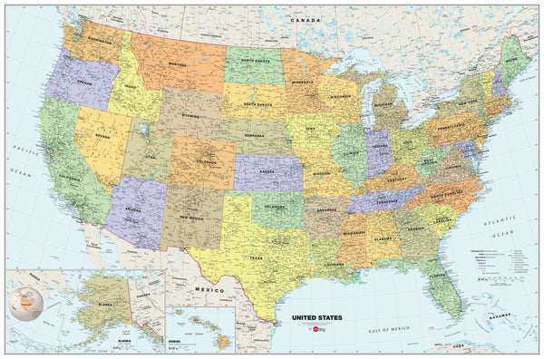 Classic USA Wall Map Maps.com