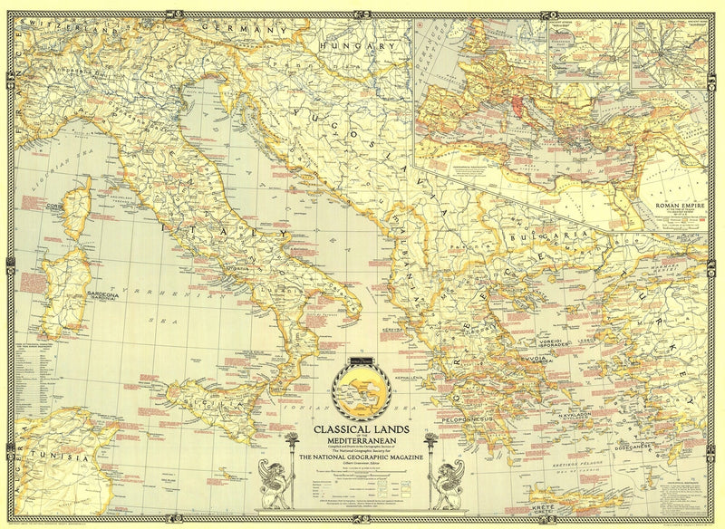 Classical Lands Of The Mediterranean Map 1940 Maps.com