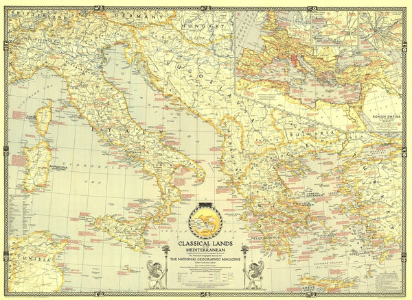 Classical Lands Of The Mediterranean Map 1940 Maps.com
