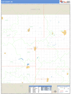 Clay County, Nebraska Zip Code Wall Map