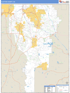 Clayton County, Georgia Zip Code Wall Map