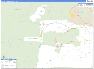 Clear Creek County, Colorado Zip Code Wall Map