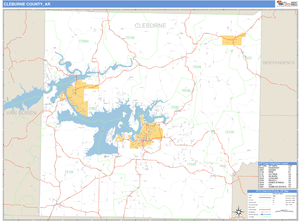Cleburne County, Arkansas Zip Code Wall Map