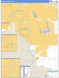 Cleveland County, Oklahoma Zip Code Wall Map