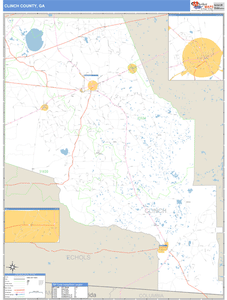 Clinch County, Georgia Zip Code Wall Map