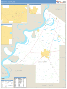 Coahoma County, Mississippi Zip Code Wall Map