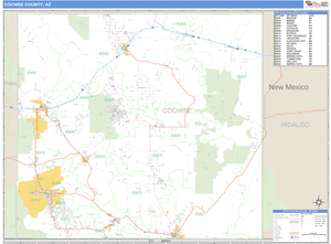 Cochise County, Arizona Zip Code Wall Map