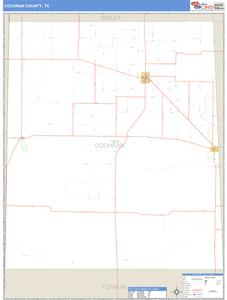 Cochran County, Texas Zip Code Wall Map