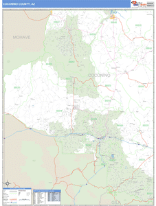 Coconino County, Arizona Zip Code Wall Map