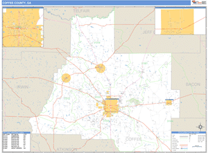 Coffee County, Georgia Zip Code Wall Map