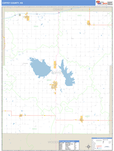 Coffey County, Kansas Zip Code Wall Map