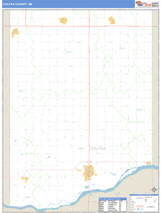 Colfax County, Nebraska Zip Code Wall Map