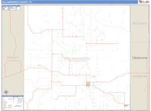 Collingsworth County, Texas Zip Code Wall Map