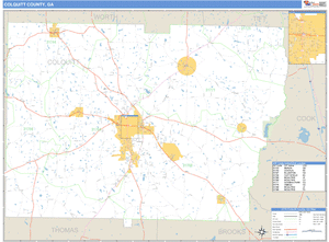 Colquitt County, Georgia Zip Code Wall Map