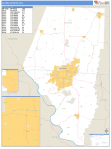 Columbia, Missouri Metro Area Wall Map