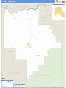 Columbia County, Washington Zip Code Wall Map