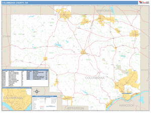 Columbiana County, Ohio Zip Code Wall Map