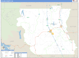 Colusa County, California Zip Code Wall Map