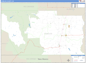 Conejos County, Colorado Zip Code Wall Map