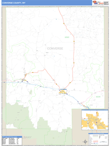 Converse County, Wyoming Zip Code Wall Map