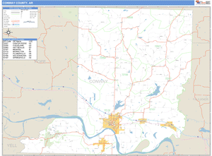 Conway County, Arkansas Zip Code Wall Map