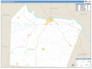 Cooper County, Missouri Zip Code Wall Map