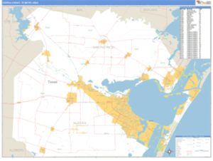 Corpus Christi, Texas Metro Area Wall Map