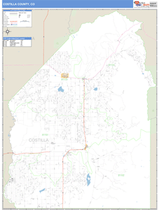 Costilla County, Colorado Zip Code Wall Map