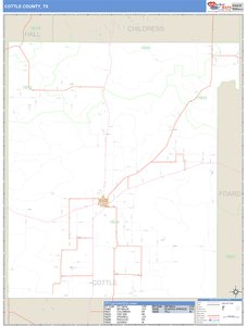 Cottle County, Texas Zip Code Wall Map