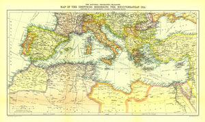 Countries Bordering The Mediterranean Sea Map 1912