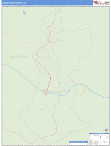 Covington County, Virginia Zip Code Wall Map