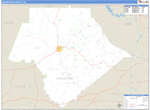 Crawford County, Georgia Zip Code Wall Map