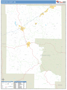 Crawford County, Missouri Zip Code Wall Map