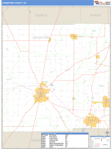 Crawford County, Ohio Zip Code Wall Map