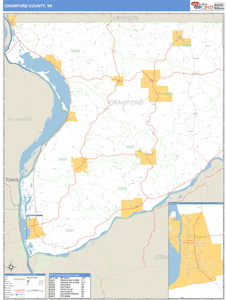 Crawford County, Wisconsin Zip Code Wall Map