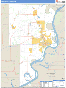 Crittenden County, Arkansas Zip Code Wall Map
