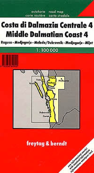 Croatia Coast, South Dalmatia Ragusa, Medjugorje, Meleda Travel Map Eastview