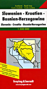 Croatia, Slovenia and Bosnia Herzegovina Travel Map