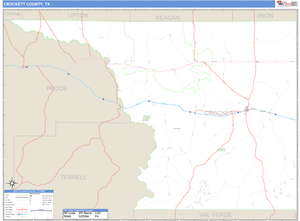 Crockett County, Texas Zip Code Wall Map