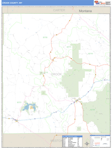 Crook County, Wyoming Zip Code Wall Map