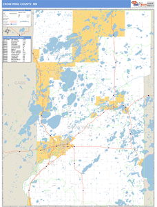 Crow Wing County, Minnesota Zip Code Wall Map