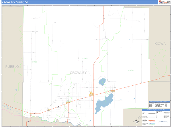 Crowley County, Colorado Zip Code Wall Map Market Maps (IDI)