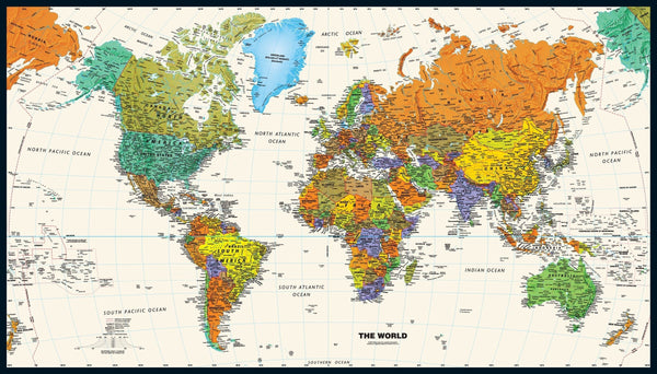 Contemporary World Wall Map Maps.com