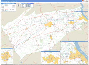 Cumberland County, Pennsylvania Zip Code Wall Map