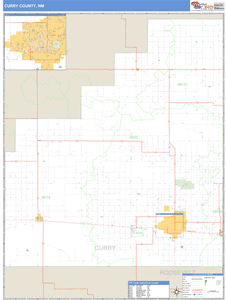 Curry County, New Mexico Zip Code Wall Map