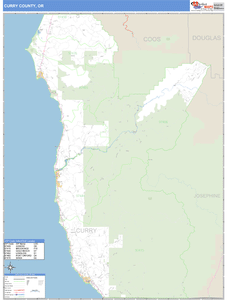 Curry County, Oregon Zip Code Wall Map