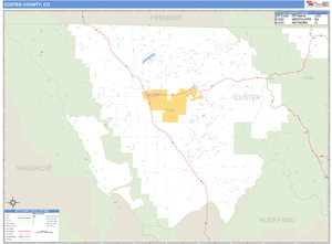 Custer County, Colorado Zip Code Wall Map