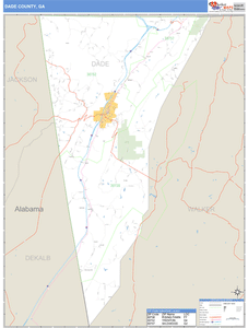 Dade County, Georgia Zip Code Wall Map